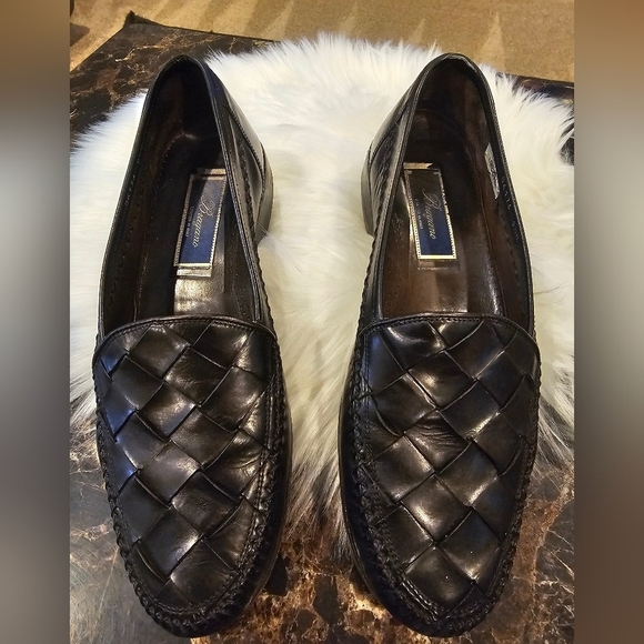 Bragano Woven Leather Flat Slip-On Loafers Size 9.5 M main image 7